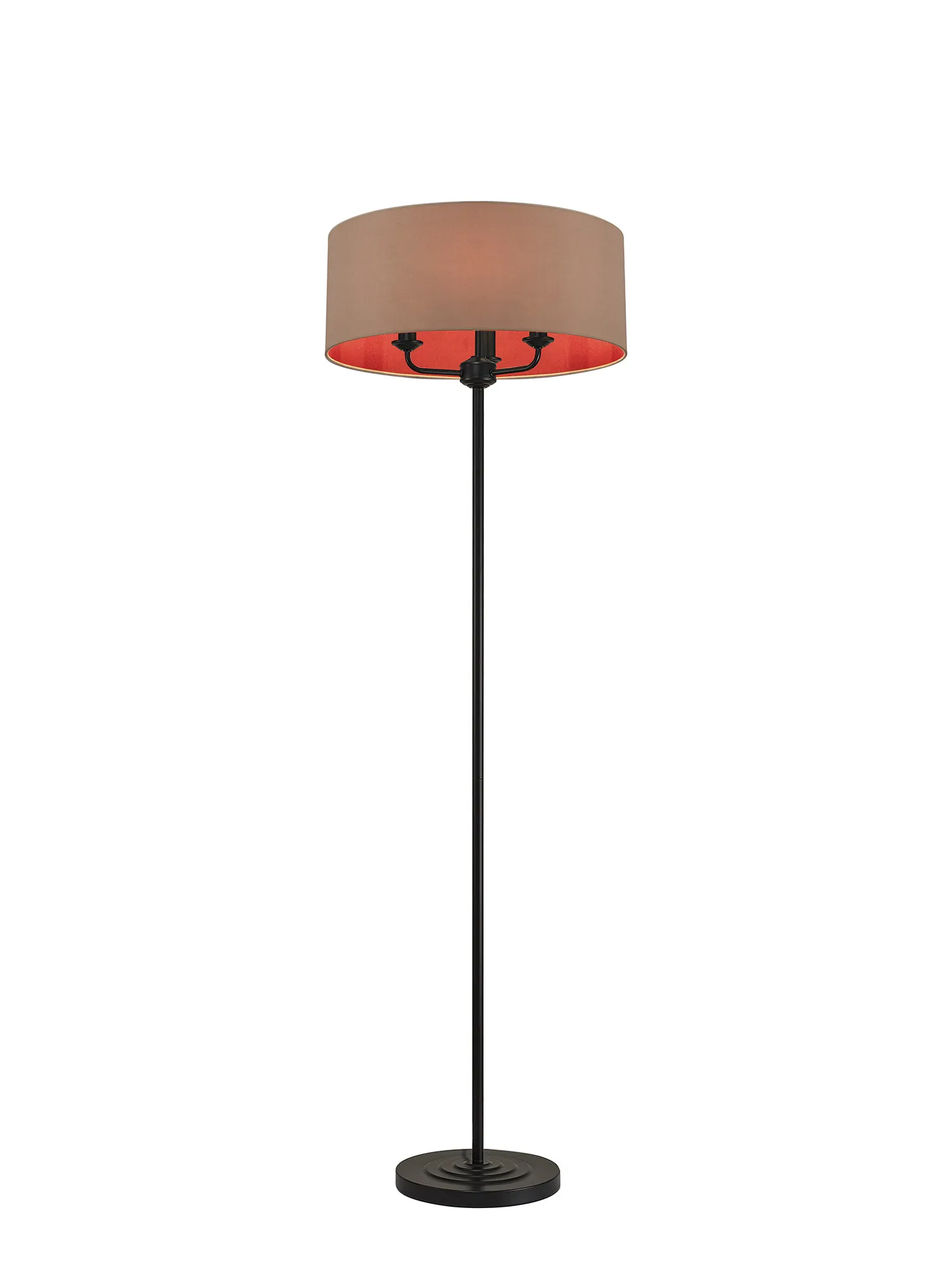 DK1063  Banyan 45cm 3 Light Floor Lamp Matt Black, Antique Gold